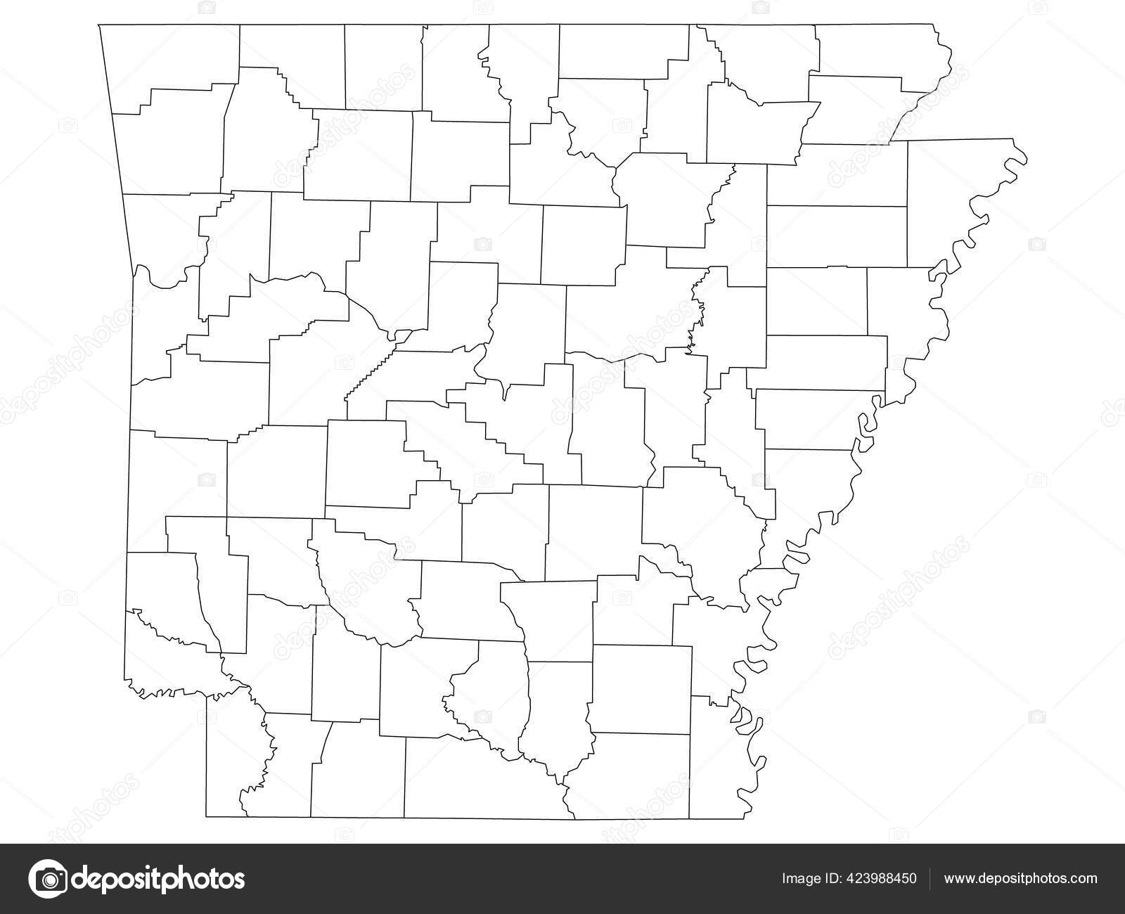 White Outline Counties Map State Arkansas Stock Vector By momcilo jovanov 423988450