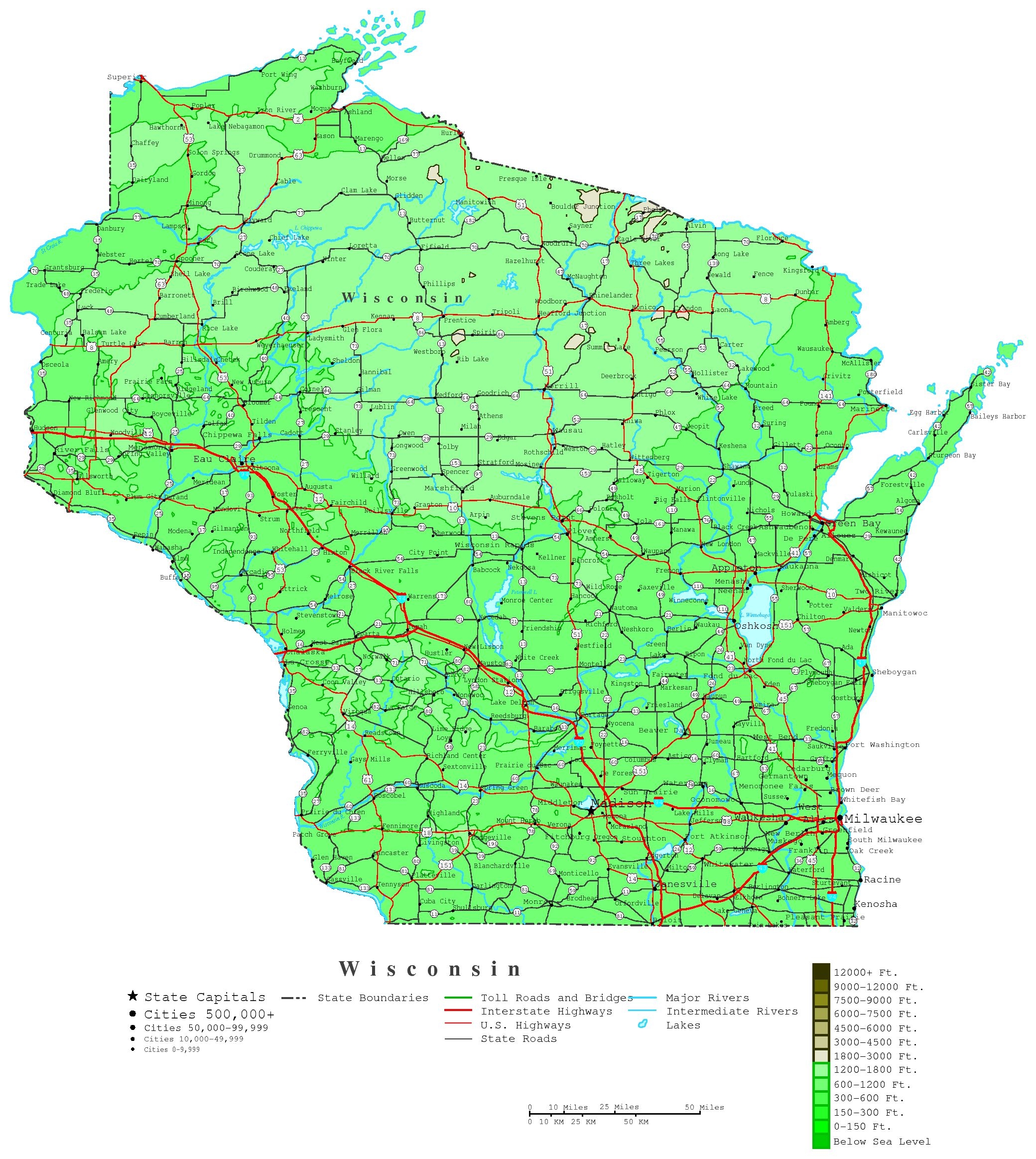 Printable Wisconsin Map With Counties