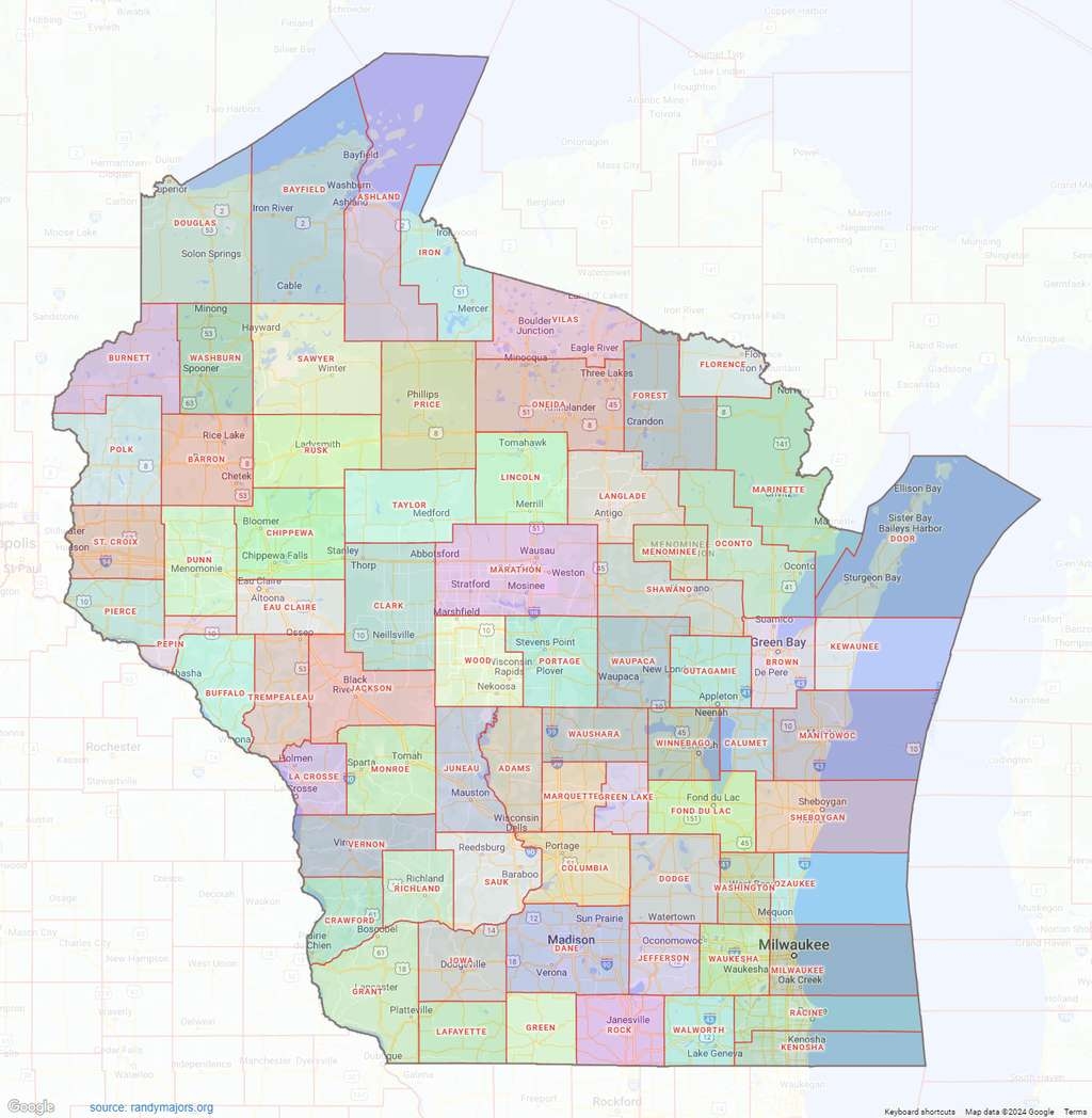 Printable County Maps Wisconisn