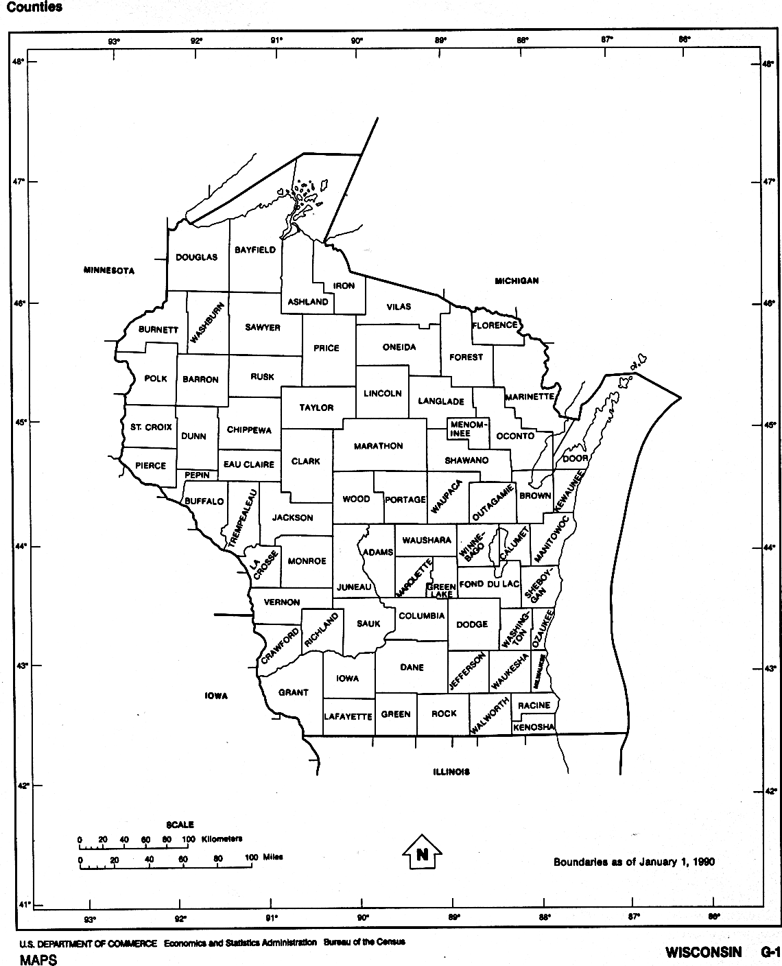 Wisconsin State Map Printable