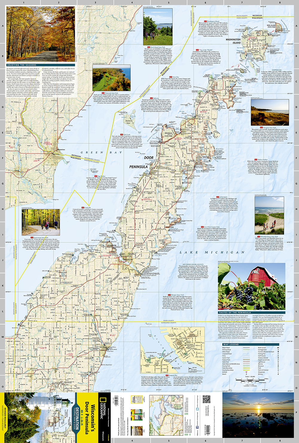 Wisconsin s Door Peninsula Destination Map Mapping Specialists Limited