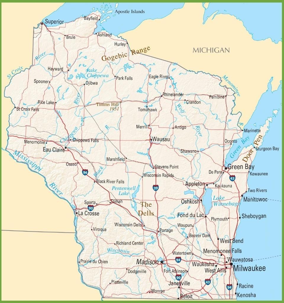 WISCONSIN STATE ROAD MAP GLOSSY POSTER PICTURE PHOTO PRINT City Highway 3453 EBay