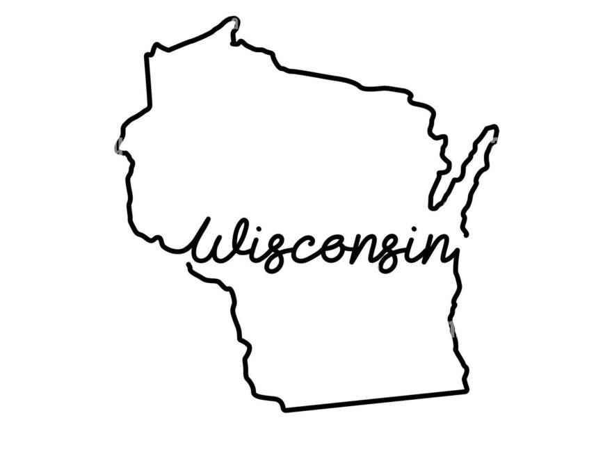 Wisconsin US State Outline Map With The Handwritten State Name Continuous Line Drawing Of Patriotic Home Sign A Love For A Small Homeland T shirt P Stock Photo Alamy