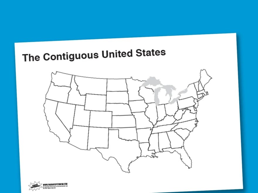 Worksheet Wednesday What s The Contiguous United States Paging Supermom