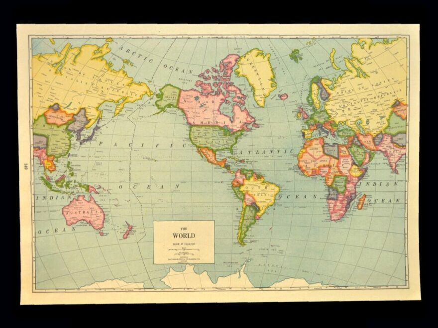 World Antique Original Antique World Maps Atlases 1940 1949 Date Range For Sale EBay