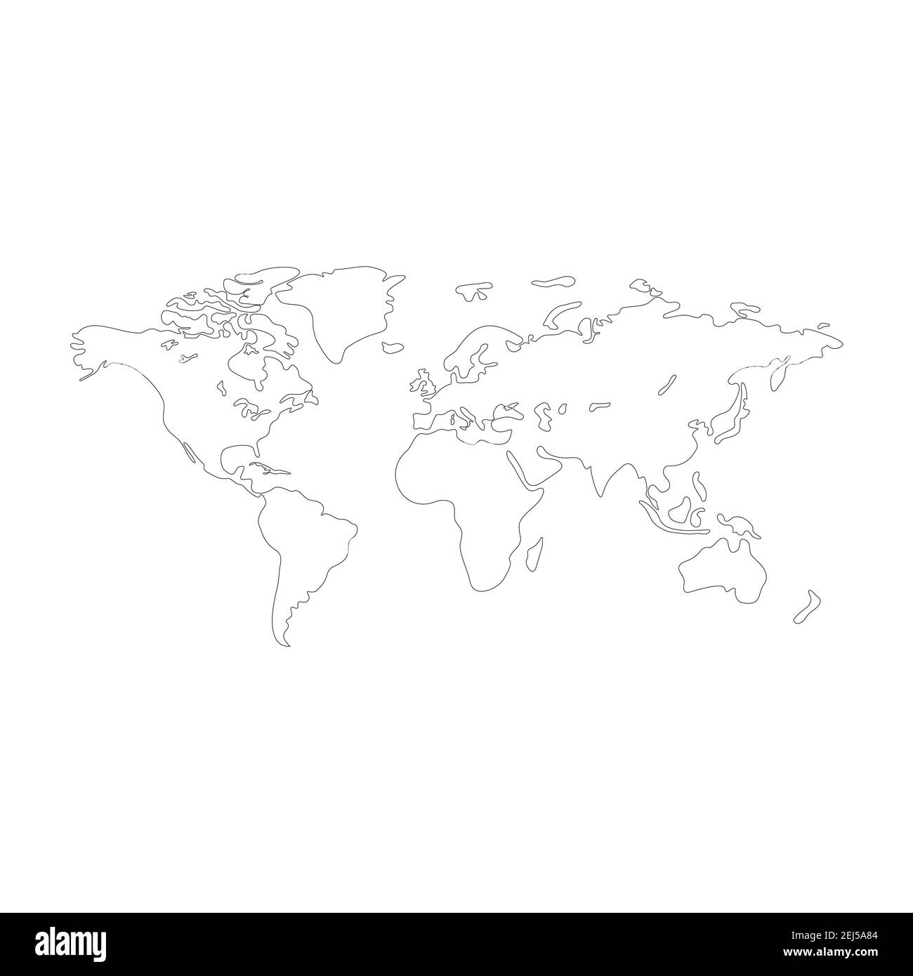 Printable World Map Black White