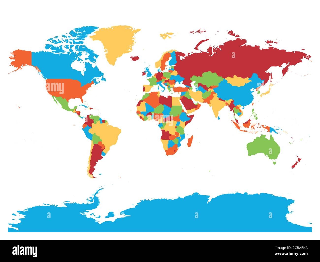 Blank Colored World Map Printable