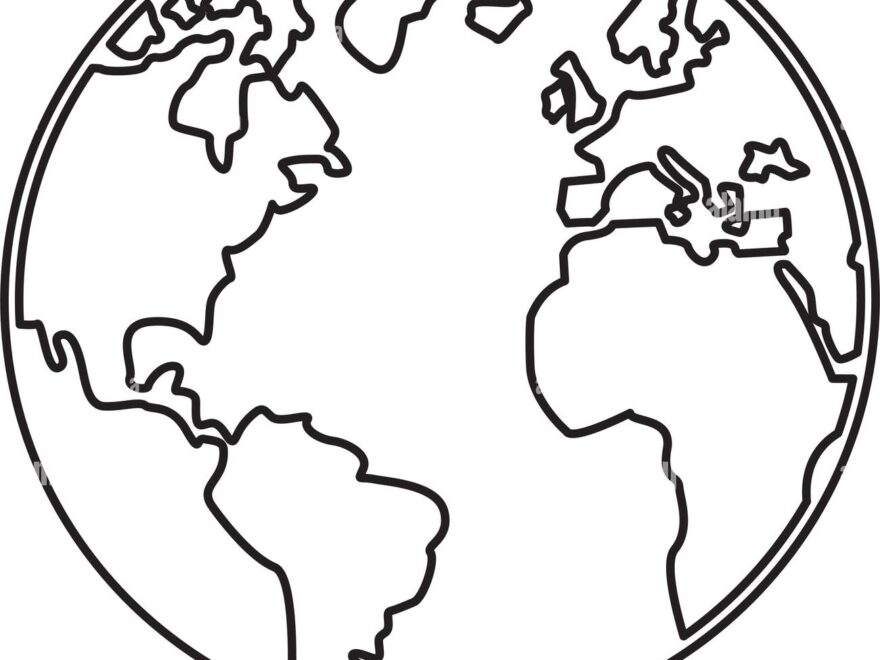 World Map Earth Globes Cartography Continents Outline Stock Vector Image Art Alamy
