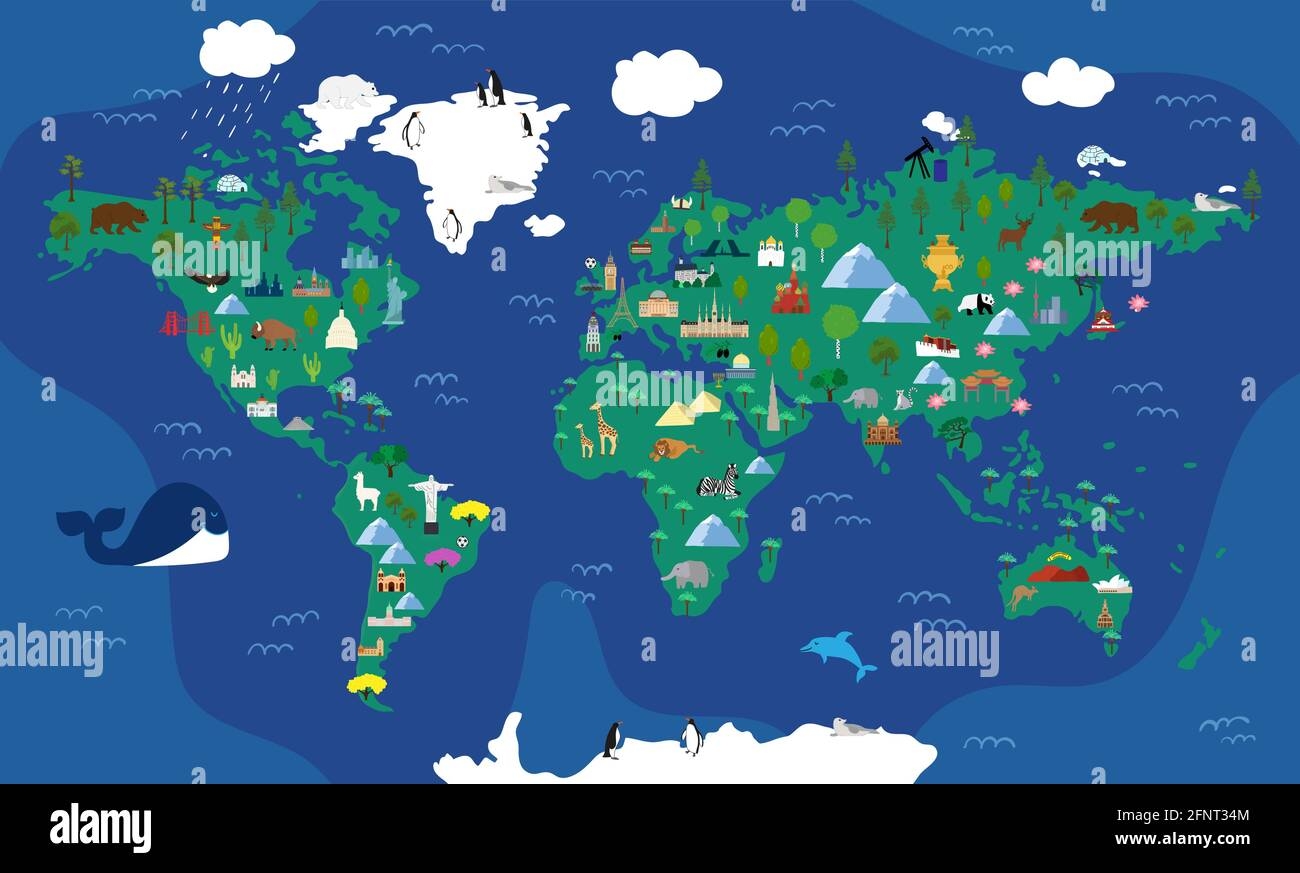 World Map Flat Kids Hi res Stock Photography And Images Alamy