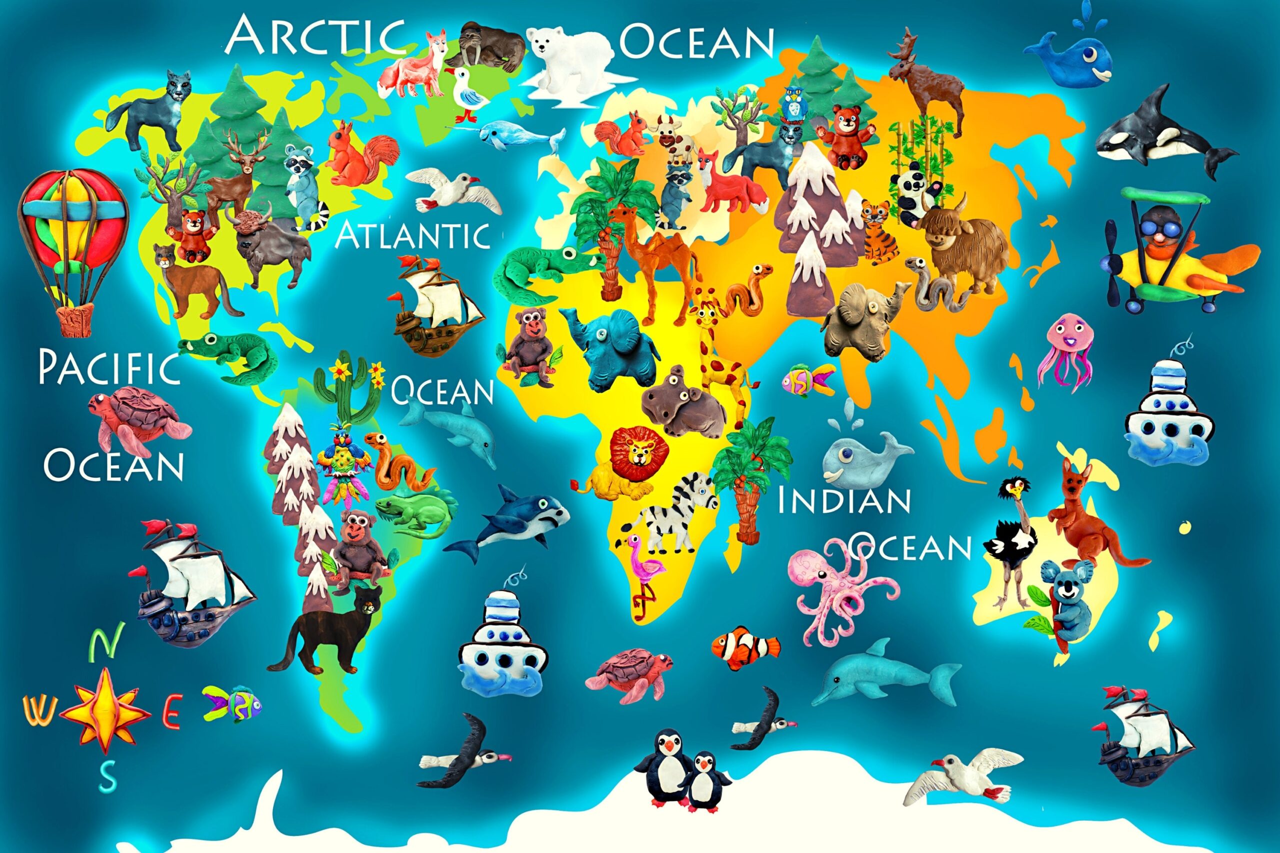 Large World Map Printable For Kids