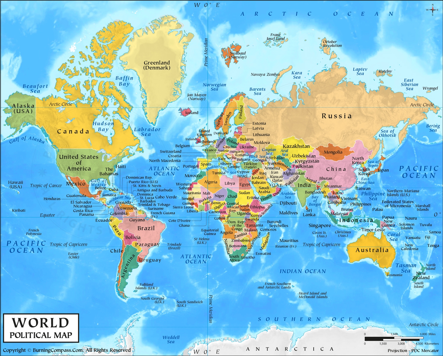 Large Printable World Map Labeled