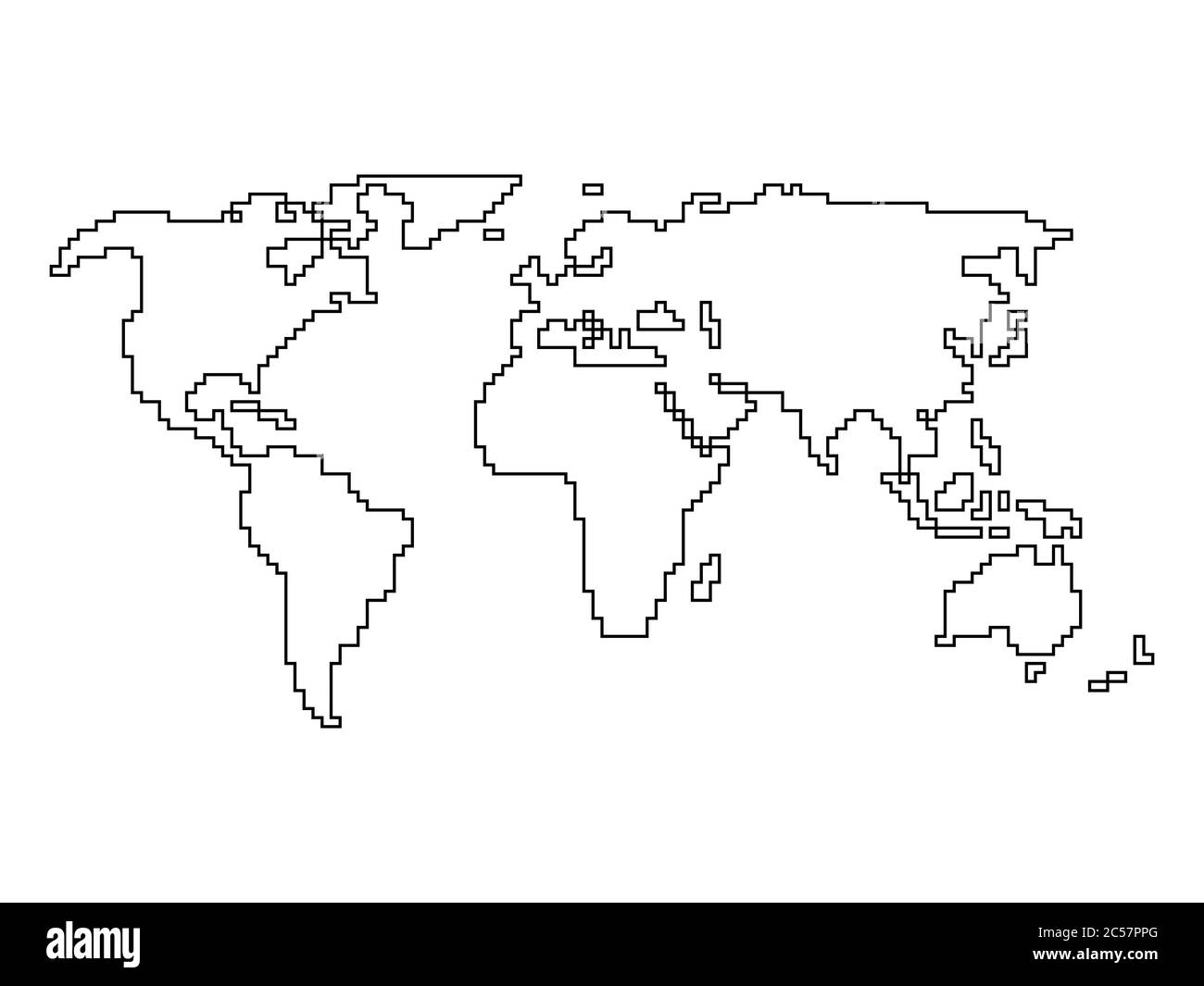 World Map Outline Black And White Stock Photos Images Alamy Worksheets Library