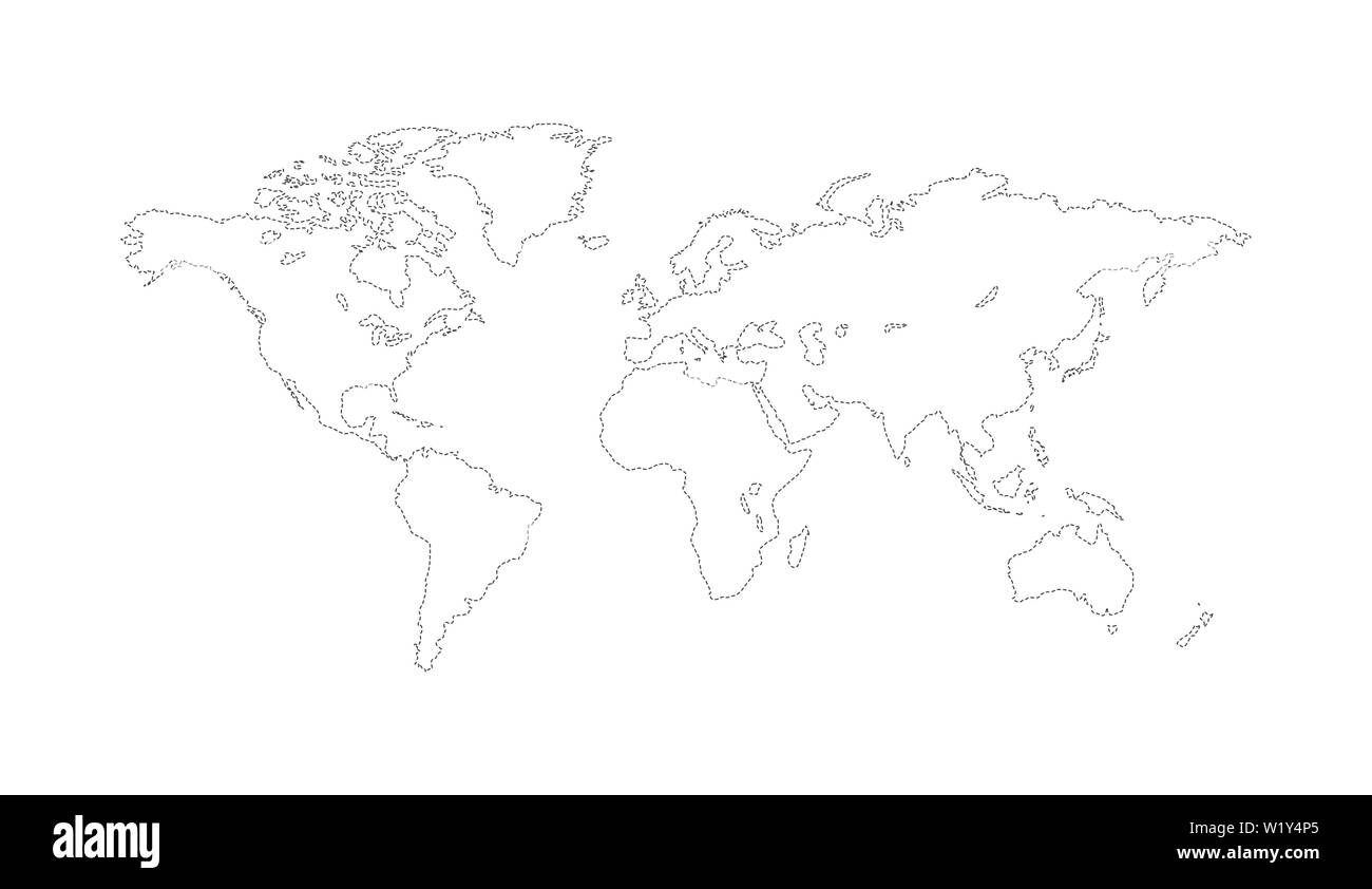 World Map Outline Black And White Stock Photos Images Alamy