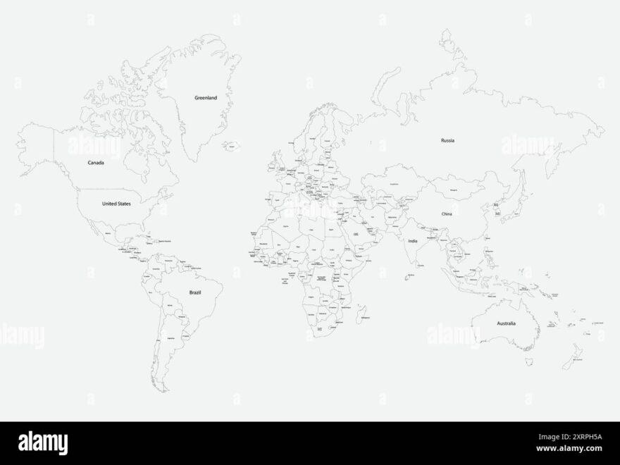 World Map Outline Hi res Stock Photography And Images Alamy