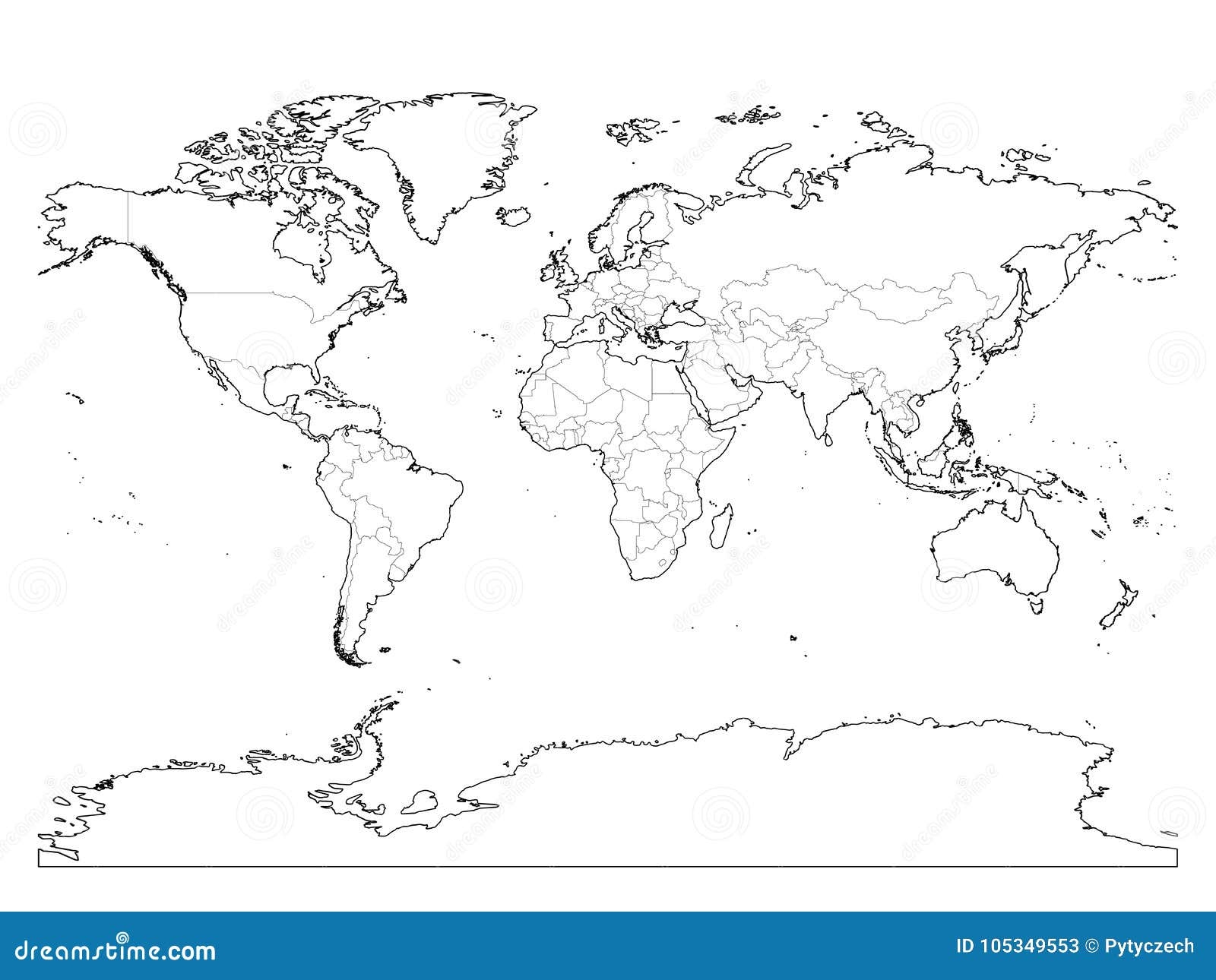 Printable World Map With Borders