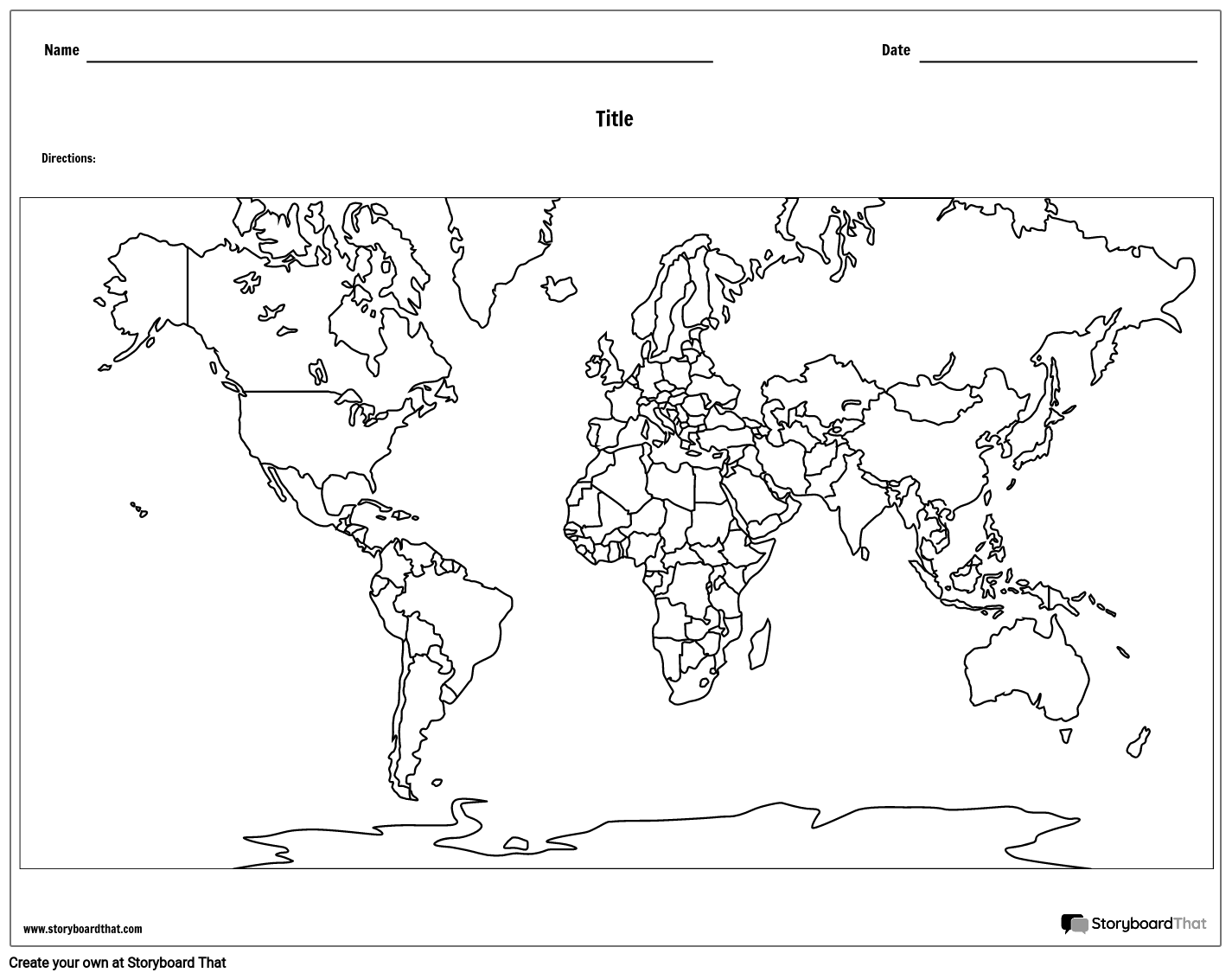 World Map Quiz Printable