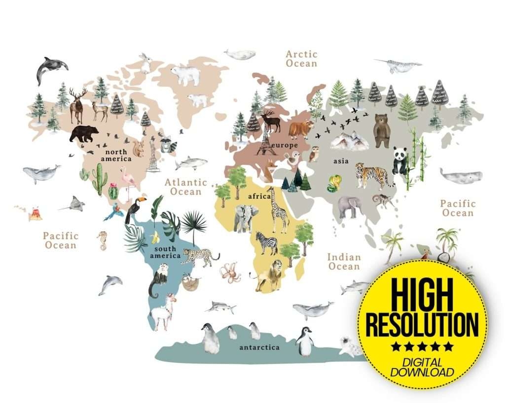 Printable World Maps Online Free