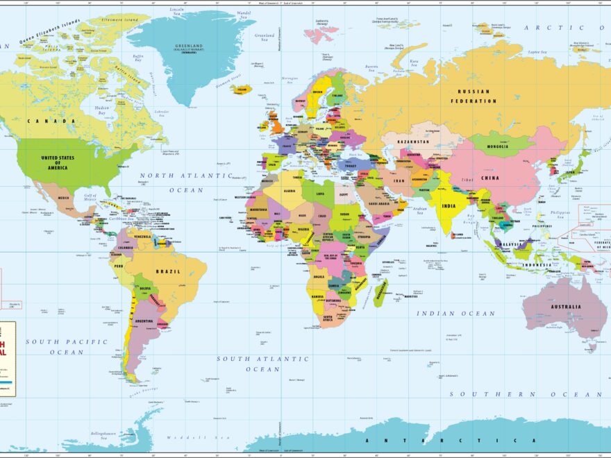 World Map With Countries And Capitals