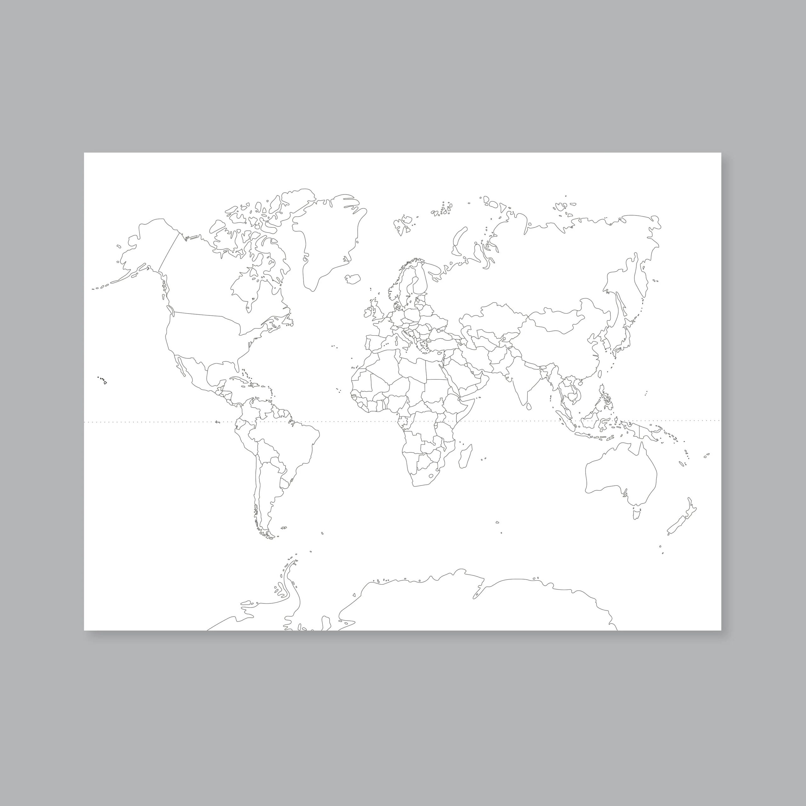 World Map No Color Printable