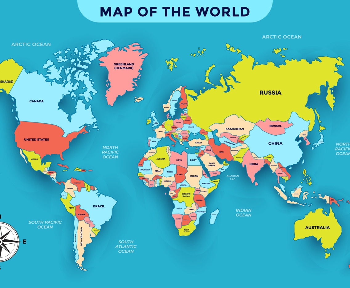 World Map In Color Printable World Map In Color Printable