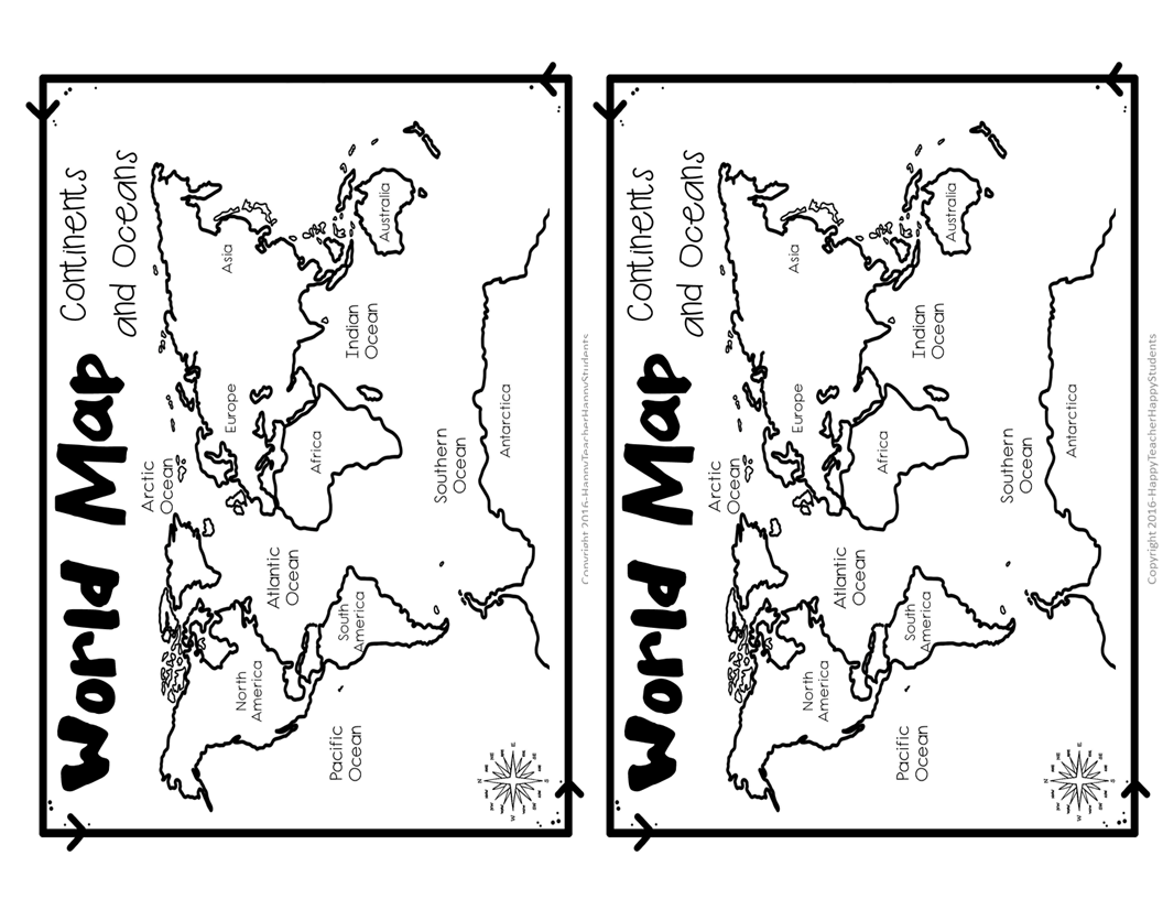 Free Printable World Map Worksheet