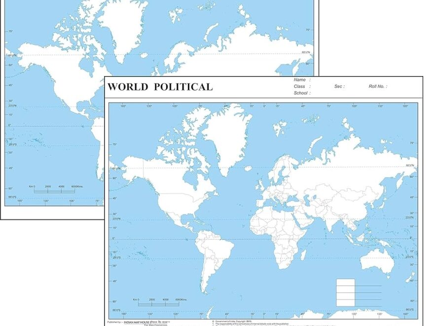 World Political World Physical Each 100 Nos Outline Map A4 Size 200 Maps Multipurpose Map For School College Assignments Projects Practical BMSA Amazon in Books