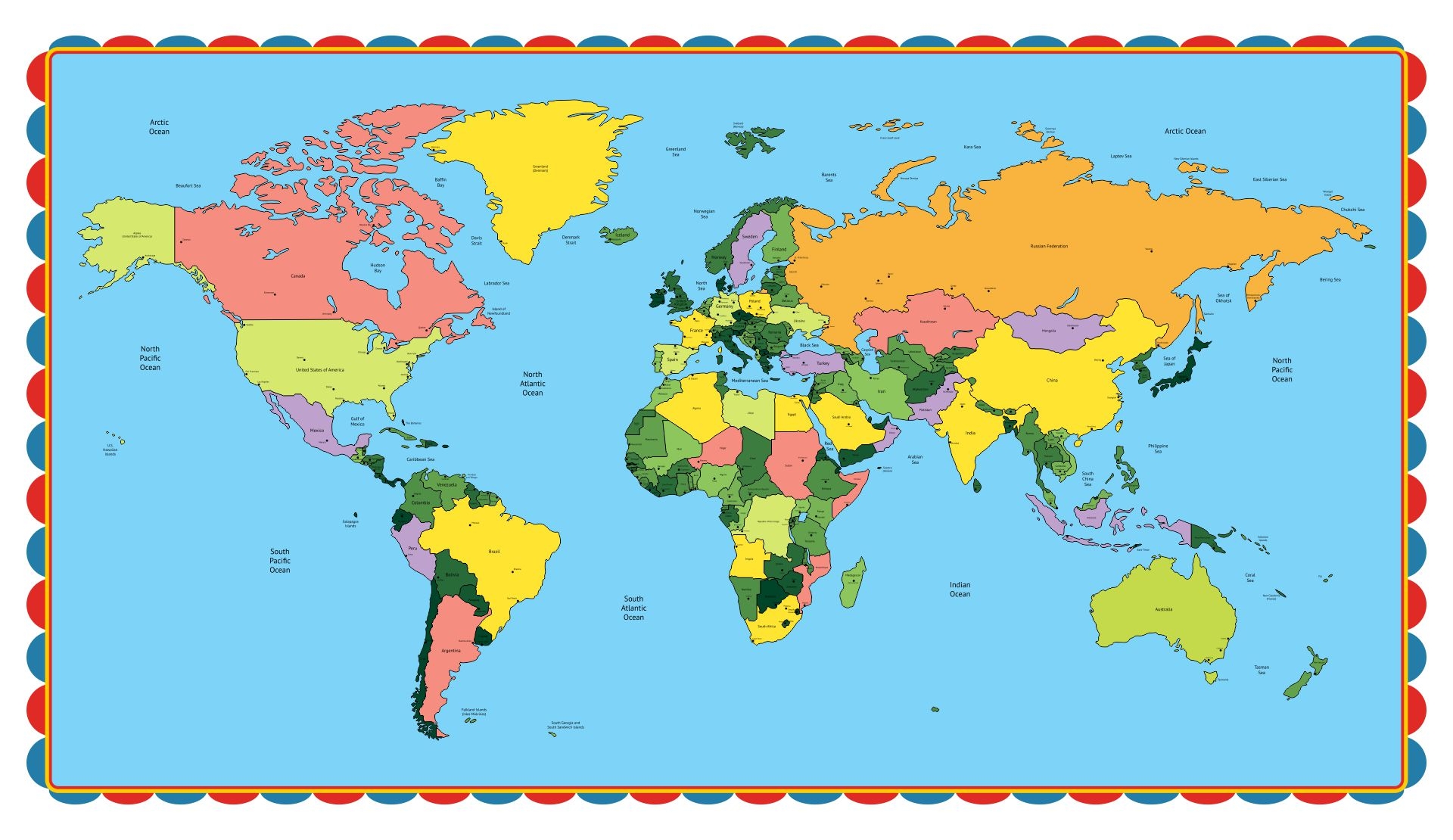 World Political World Physical Each 100 Nos Outline Map A4 Worksheets Library