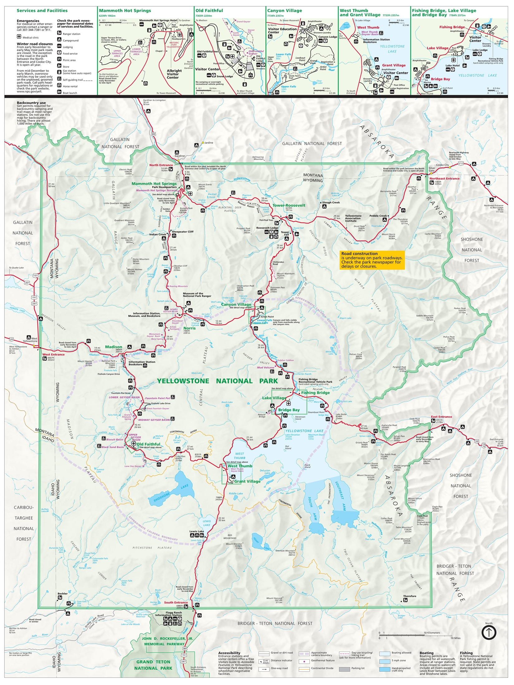 Printable Map Of Yellowstone
